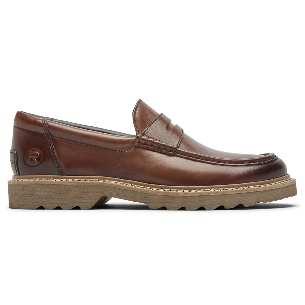 Rockport Singapore Mens Slip-On - Peirson Penny Keeper Brown - UZ2941785